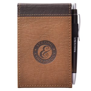 Be Strong And Courageous(LuxLeather Notepad with Pen)