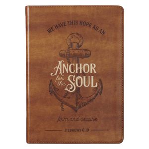 We Have Ths Hope As An Anchor For The Soul Brown (Faux Leather Journal)