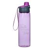 Faith Bigger Than Fear Purple (Plastic Water Bottle)
