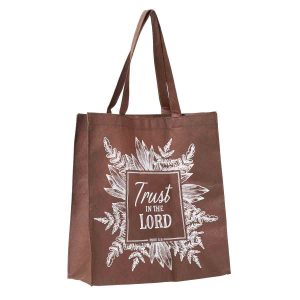 Proverbs 3:5 Trust In The Lord Brown (Non-Woven Polypropylene Tote Bag)