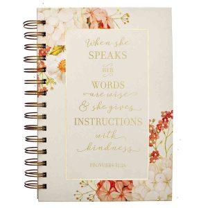 When She Speaks Her Words Are Wise (Large Wirebound Journal)