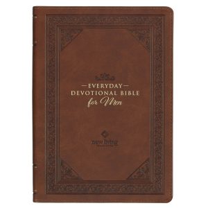 NLT Brown Flexcover Faux Leather Everyday Devotional Bible for Men