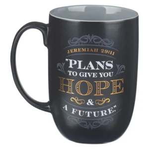 Plans To Give You Hope And A Future Black And Grey Ceramic Mug - Jer 29:11 - Image 2