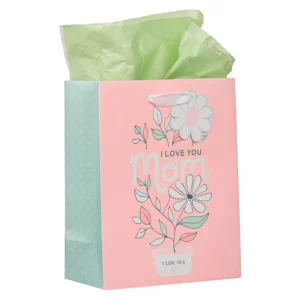 I Love You Mom Medium Gift Bag with Gift Tag - Image 2