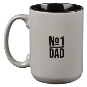 Strong and Courageous No 1 Dad Grey Ceramic Mug - Image 2