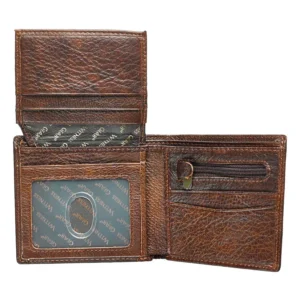 Be Strong And Courageous Brown (Genuine Leather Wallet) - Image 4