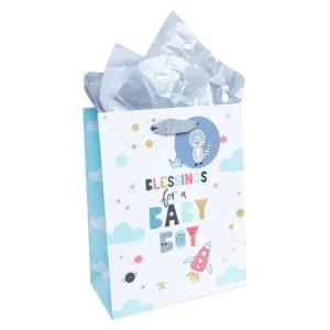 Blessings For A Baby Boy Medium Gift Bag With Gift Tag - Image 2