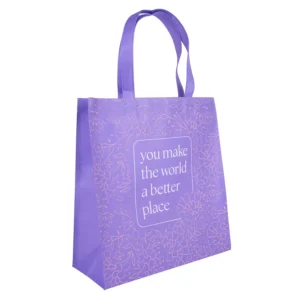 You Make The World A Better Place Purple Non-Woven Tote Bag - Image 2