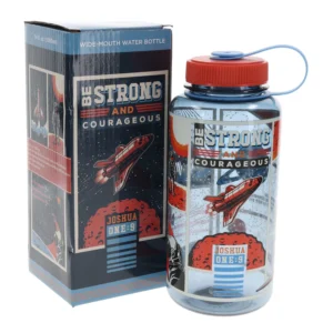 Be Strong and Courageous Plastic Water Bottle - Image 4