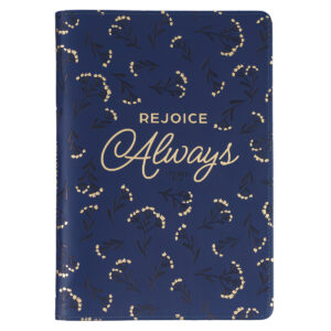 Rejoice Always Faux Leather Journal With Zipped Closure – 1 Thessalonians 5:16