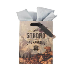 Be Strong and Courageous Medium Gift Bag with Gift Tag