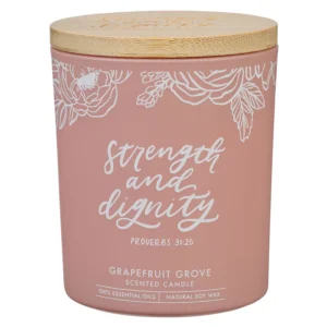 Strength and Dignity Grapefruit Grove Scented Candle with Bamboo Lid