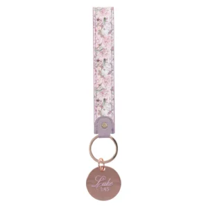 Blessed Is She Faux Leather Key Ring - Luke 1:45 - Image 3