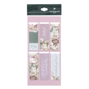 Botanical Peonies Six-Piece Magnetic Bookmark Set - Image 2