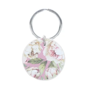 Strong and Courageous Metal and Faux Leather Key Ring - Image 3